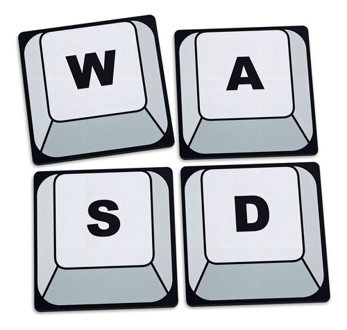 Juego de portavasos Wasd Keys para PC Gamer, 4 piezas