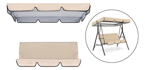 Set De 3 Personas Con Funda De Banco Oscilante Con Beige