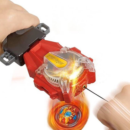 Lanzador de cuerdas Beyblade Burst Sparking Superking Faisca Dir. Color: rojo