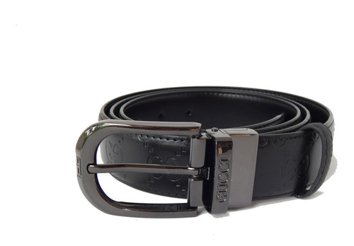 Cinturon Gucci Hebilla Clasica Negro Cuero Genuino