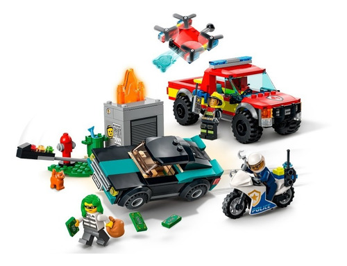 Imagen 4 de 7 de Lego® City- Rescate De Bomberos Y Persecución Policial 60319