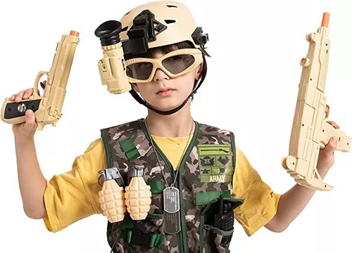 Divertido Disfraz Policia Hombre Swat Army Para Niño 12 Pz