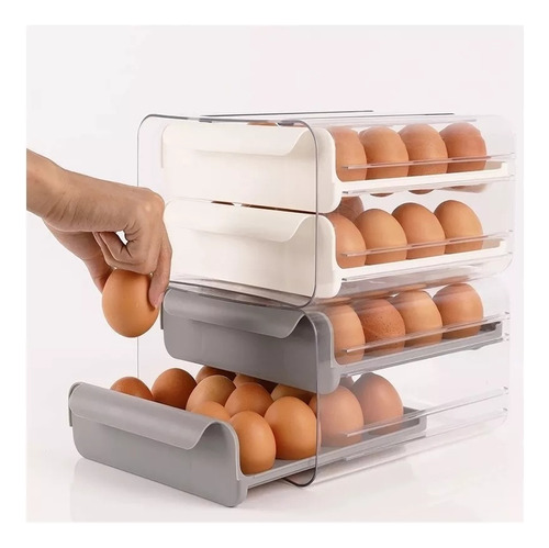 Caja De Almacenamiento De Huevos Tipo Cajón Para Color Gris