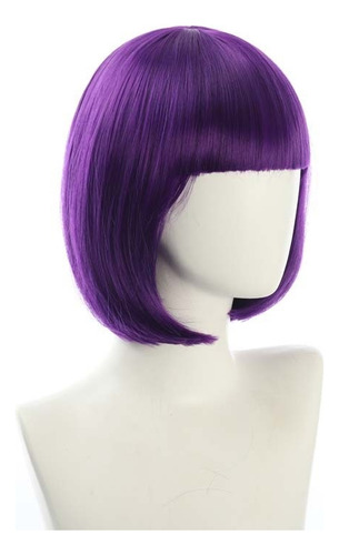 Divertida Peluca Bob Morada, Aspecto Realista, Perfecta Para
