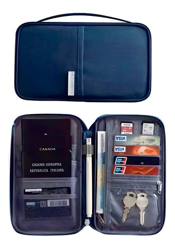 Porta Documentos De Viaje Azul Cool Bags