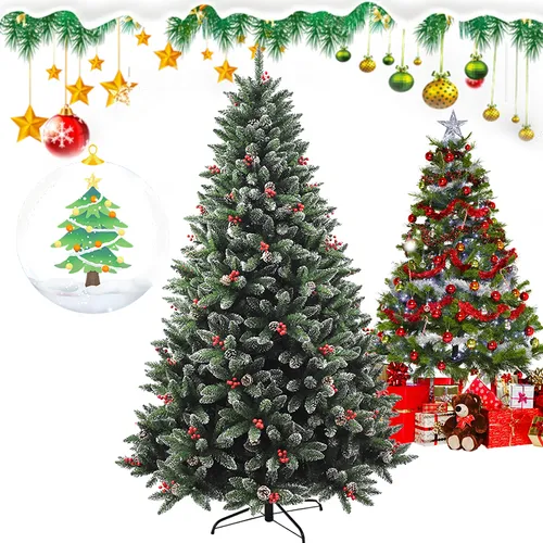 Árvore Natal Nevada Luxo Grande C/ Pinhas 1,80m 1150 Galhos