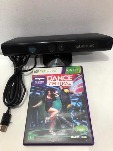 Sensor Kinect Xbox 360 + Jogo Kinect Dance Central Original (Recondicionado)