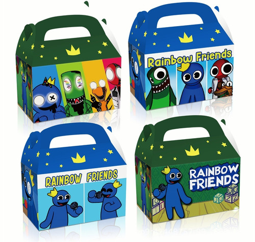 Rainbow Friends-cajas Fiesta Dulceros Personajes Carton Bolo