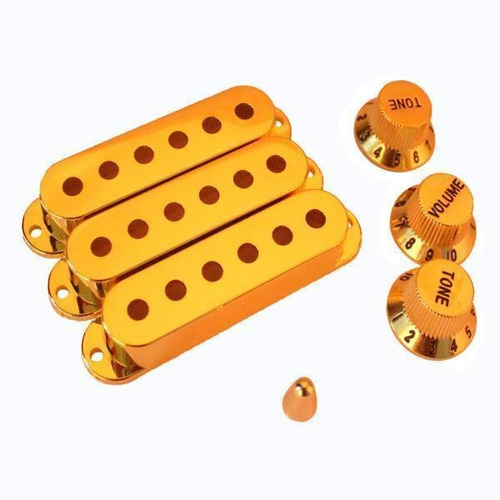 Juego De 3 Fundas Doradas Para Pastillas De Guitarra Con Bot