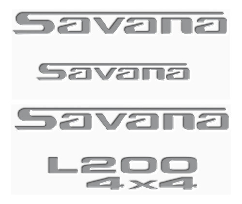 Adesivo Mitsubishi L200 Savana 4x4 Emblemas 3d Caçamba Kit