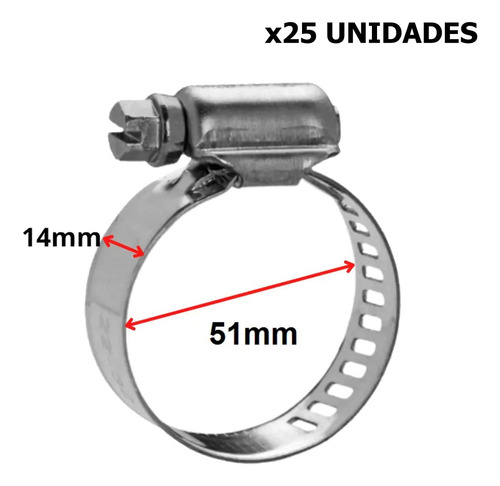 Kit 25 Abraçadeira Rosca Sem Fim 38x51mm Grossa 14mm