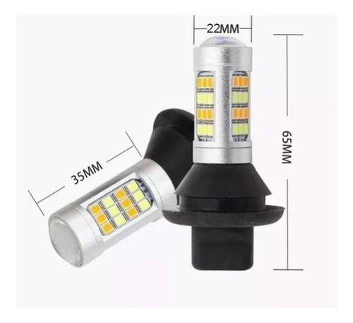 Kit Lâmpada Led Drl Lanterna Branca Seta Laranja 1 Polo