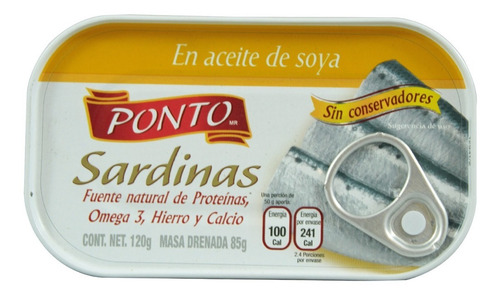 Sardinas Ponto En Aceite De Soya 120 Gr
