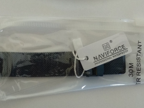 Relógio De Pulso Naviforce Azul Pulseira Aço