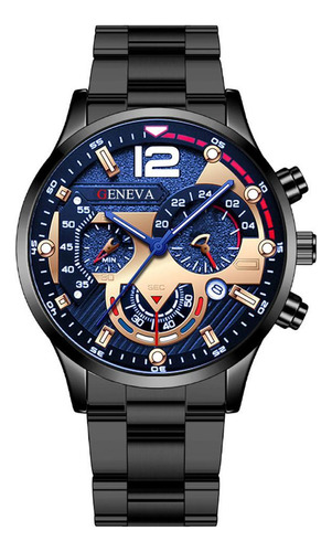 Relógio Geneva G0160 De Luxo Em Aço 42mm - À Prova D'água