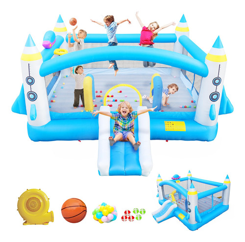 Hbrr Bouncer Inflable Con Soplador, Tobogan De Castillo De S