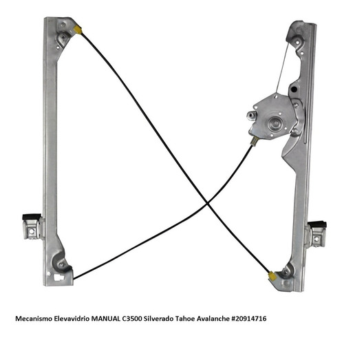 Mecanismo Manual Vidrio Puerta Del Derecha Silverado C3500hd