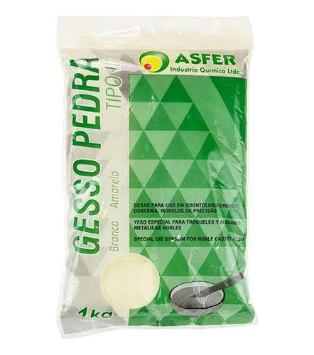 Gesso Pedra Asfer Tipo Iii 1kg Branco