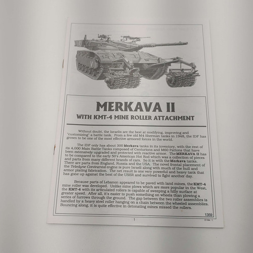 Kit Academy Tanque Idf Merkava Ii Mbt With Kmt 4 1/35 - 1359 (Usado)