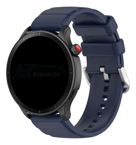 Pulseira 22mm Classica Compativel Com Amazfit Gtr 4 Cor Azul