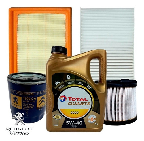 Kit 4 Filtros Orig + Aceite 5w40 Peugeot 407 2.0 Hdi 2006