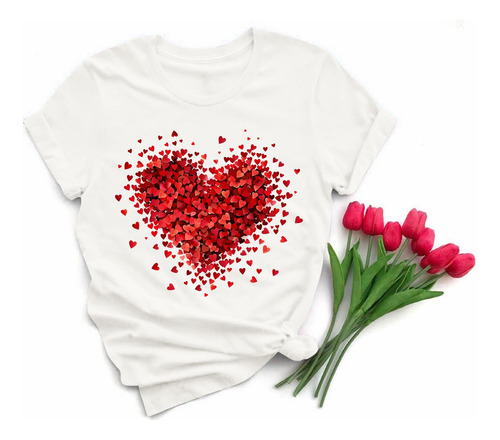 Camiseta Feminina Estampada De Natal Com Mangas 3/4, Blusa R