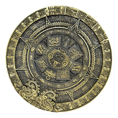 Moneda Con Medallón De Bronce De La Profecía Maya De 80 Mm D