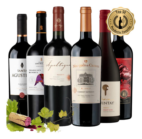 6 Vinos Mix Reserva Tintos