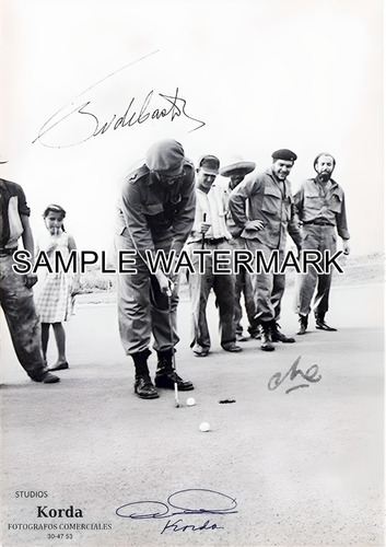 Che Guevara Y Fidel Castro  Golf  Foto Firmada -ver Info -d1