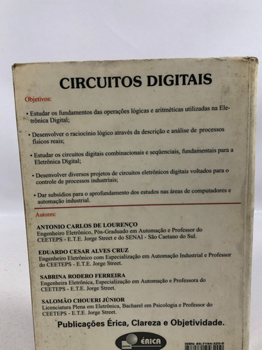 Livro Estude E Use Circuitos Gerais Eletrônica Digital 5ª Edição Editora Érica A320 (Usado)