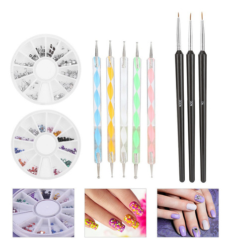Profesional Nail Art Pincel Set Línea Dibujo Pintura Pluma