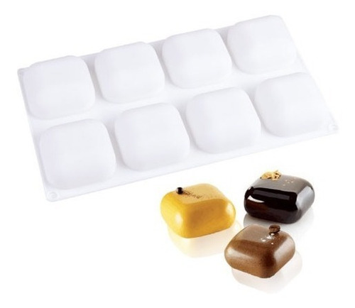 Imagen 2 de 7 de Molde Silicon Para Hornear, Jabones, Gelatina, 8 Cavidades