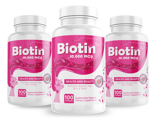 Promo 3 - Biotina 10.000mcg Usa - Unidad a $433