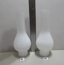 Comprar Par Pantallas Tubos Chimeneas Tulipas Opalina Blanca (6713)