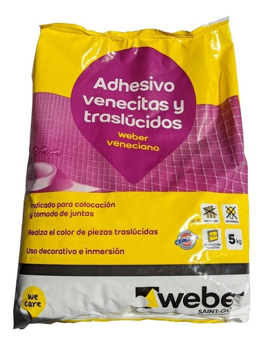 Weber Veneciano 5kg Nieve Adhesivo Y Pastina Venecitas Cuota