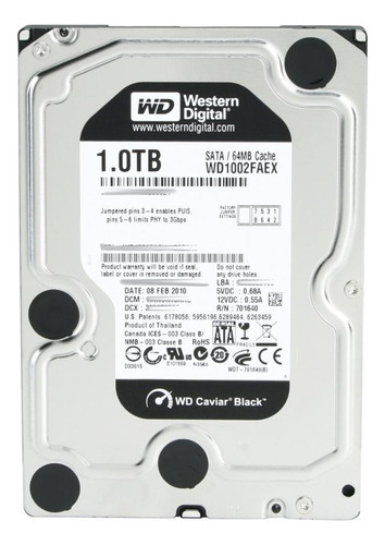 Disco duro interno Western Digital WD Black WD1002FAEX 1TB