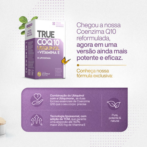 Coenzima Q10 Lipossomal Com Ubiquinol Vitamina E True Source