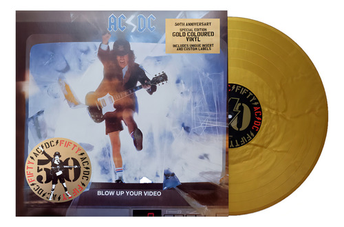 AC/DC Blow Up Your Video 50th Anniversary Gold Lp Vinyl Versão do álbum de edição limitada
