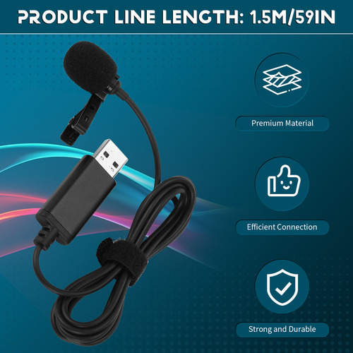 W Microfone Usb Universal Lavalier Microphone Clip -
