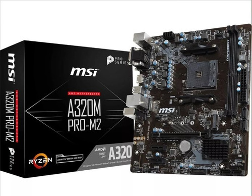 Placa Msi A320m Pro-m2 V2 Socket Am4 Ryzen Ddr4 Hdmi Vga