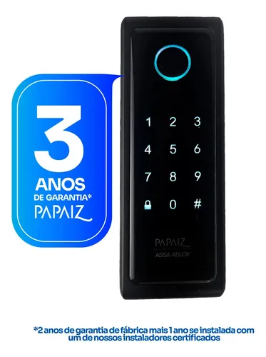 Fechadura Eletronica Papaiz Sobrepor Sl140 Senha Biometria Papaiz...