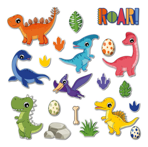 Vinil Decorativo Kit Dinosaurios Sticker Para Cuarto