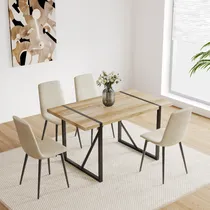 Comprar Mesa Comedor Moderna Para 4 Persona Rectangular Madera
