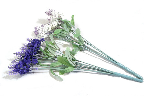 Ramo Flor Blanco Y Violeta Decoración