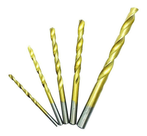 Jogo Brocas Aço Rápido 5 Peças 3 A 8 Mm Ar Metal Titânio Mtx