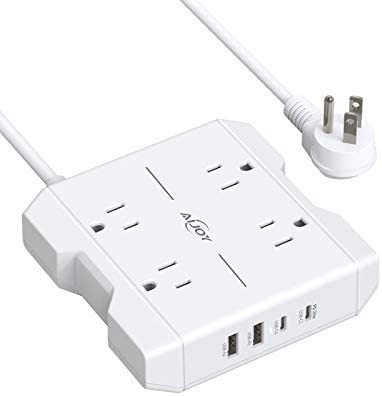 Multicontatos Aijoy De 4 Ac/2 Usb/2 Usb C 20w -blanco