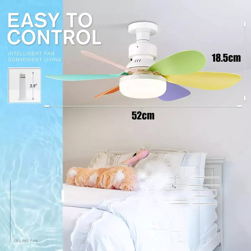 Luz Led De Ventilador De Techo Pequeña Con Control Remoto C