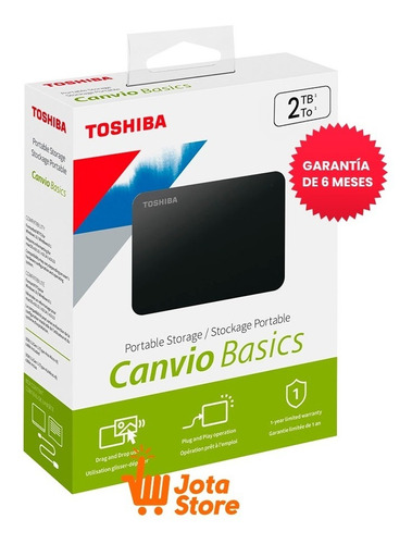 Imagen 1 de 5 de Disco Duro Externo Toshiba 2tb Canvio Basic Usb 3.0 Original