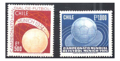 #9023 Chile 1974 Copa Mundial De Fútbol Munich Yv 415-6 Mnh