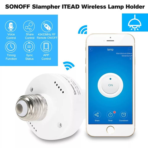 Imagen 6 de 10 de Sonoff Socket Slampher Inteligente E27 Wifi Y Rf